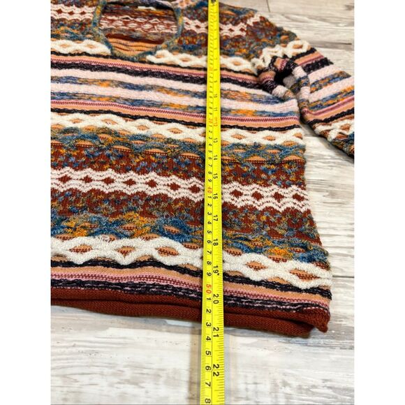 Gimmick The Buckle Mixed Yarn Reversible Mock Neck Keyhole Sweater S - Picture 10 of 12
